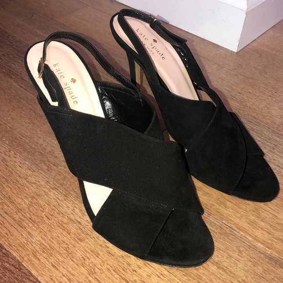 kate spade • Suede Crisscross Heels - Picture 5 of 8